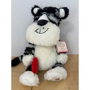 Hallmark Leonardo The Cat Plush Black White Striped Interactive Talking With Tag